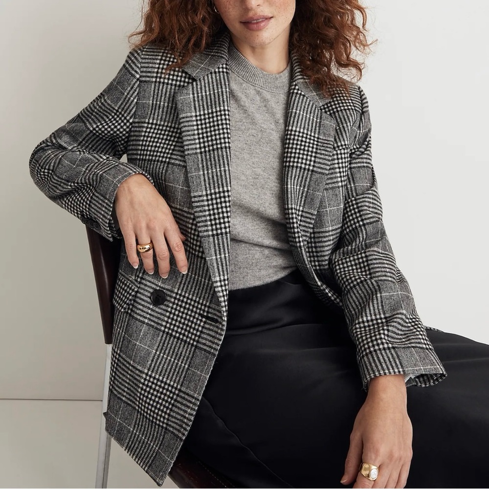 Madewell The Rosedale Blazer in Plaid - Size 6